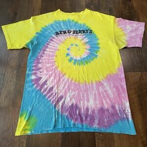 Vintage BEN & JERRY’S Ice Cream Vermonts Finest Tie Dye T-Shirt Mens XL